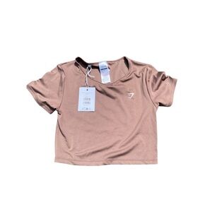 NWT Gymshark Tan Short sveryday  Cap sleeve t shirt size small